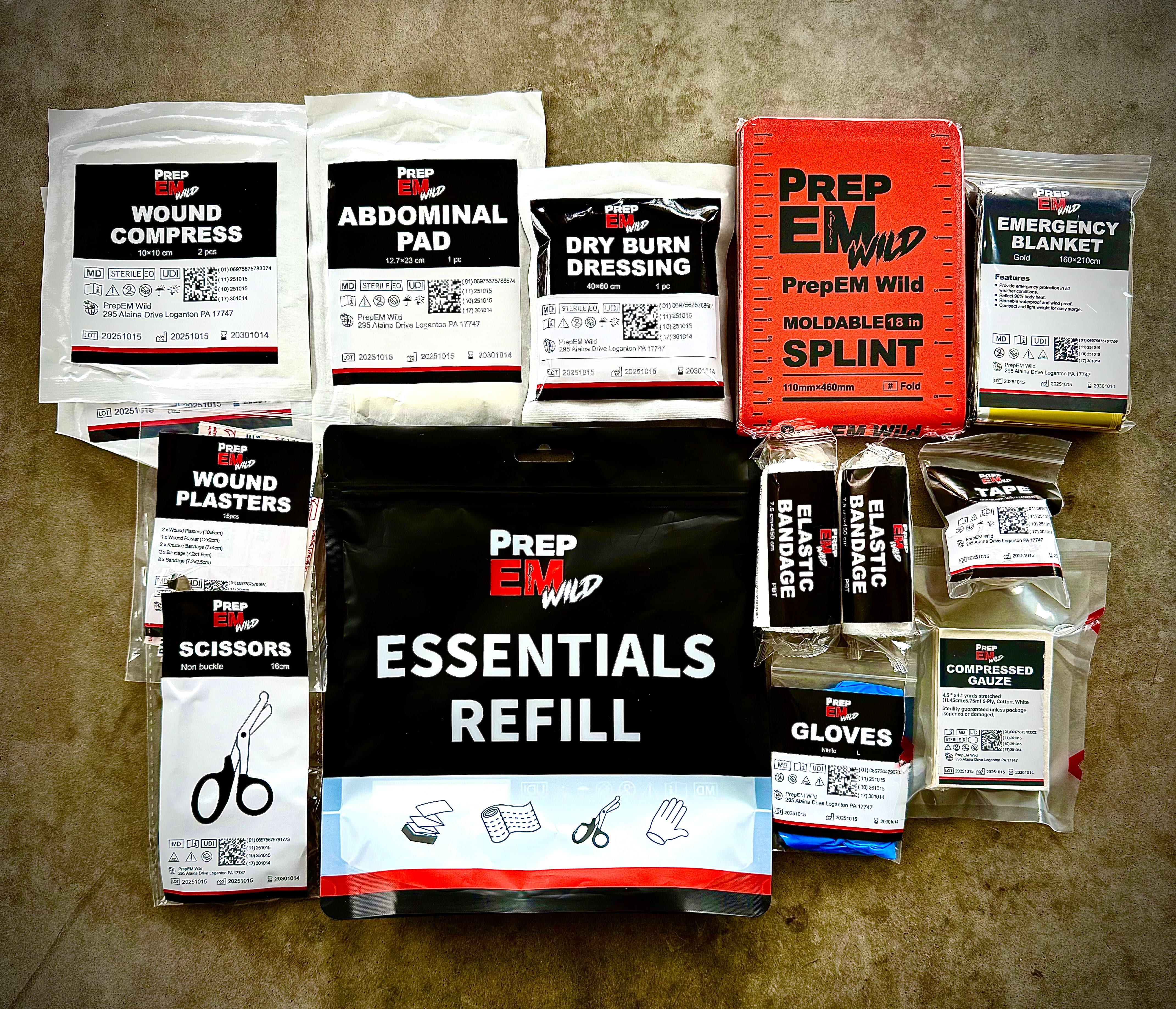 PrepEM Wild Essentials Refill Kit | Trauma & Emergency Medical Restock - Image 3